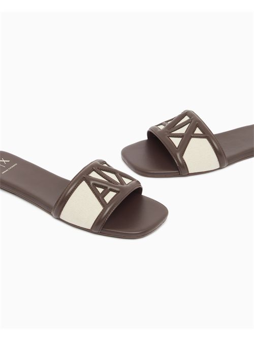 Sandali Flat in Canvas e con logo ARMANI EXCHANGE | XW002568AF22752/MZ766